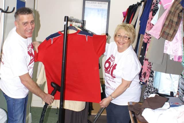 Wilko workers Darrell and Chris helping out at one of the Bassetlaw Hospice shops