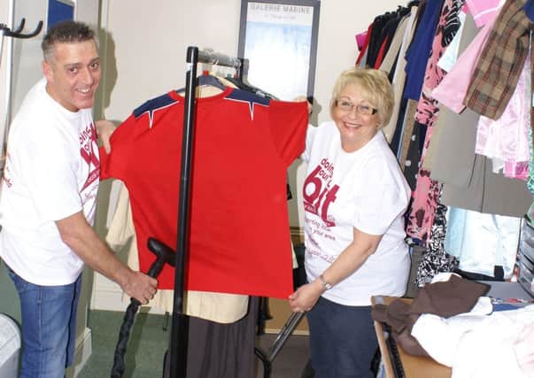 Wilko workers Darrell and Chris helping out at one of the Bassetlaw Hospice shops