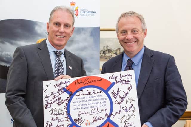 Basetlaw MP John Mann (right) with Peter Moyes, president of the Royal Life Saving Society. Picture: Matt Pereira