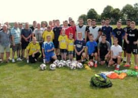 Worksop Town players meet the supporters during their open training session. Picture: Barrie Codling