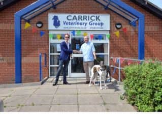Steven Blakeley and Brian Sargeant at the opening of the new Carrick vets' surgery in Clowne
