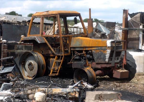 Fire damage to farm builsings, machinery and crops costs farmers thousands of pounds each year