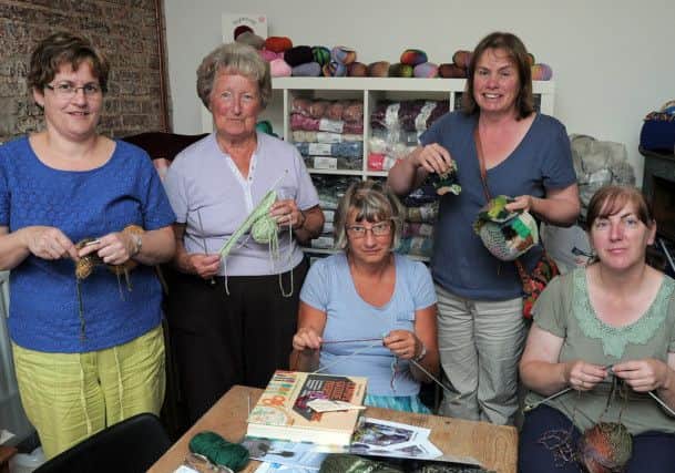 Liz Barnard (proprietor Gainsborough Craft and Model shop), Brenda Green, Jenny Stephenson, Julie Willoughby (Workshop organiser),