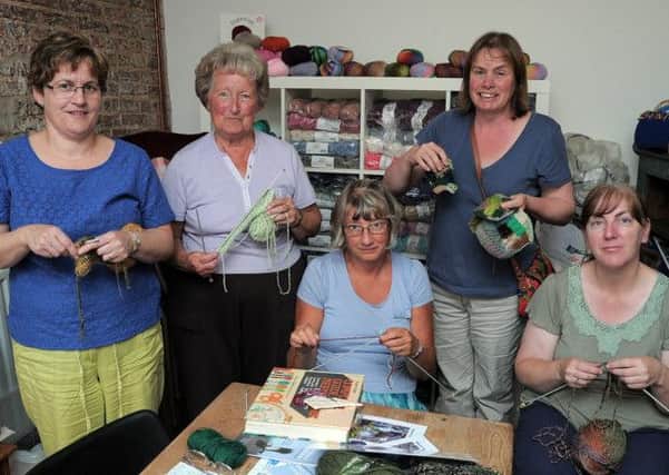 Liz Barnard (proprietor Gainsborough Craft and Model shop), Brenda Green, Jenny Stephenson, Julie Willoughby (Workshop organiser),