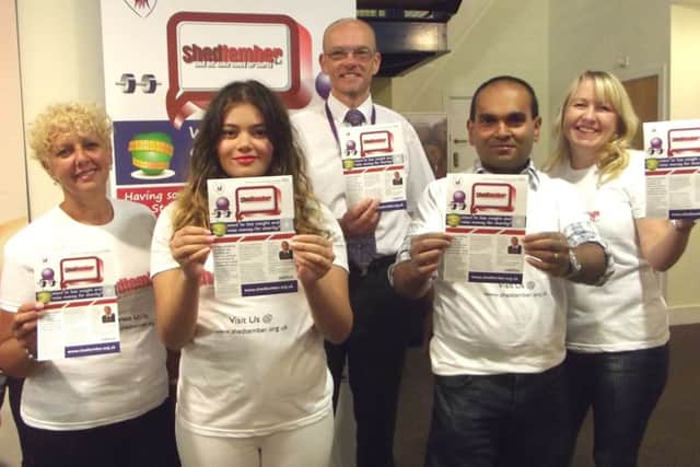 Launching Shedtember are (from left): Sharon Hall, Jasmine Jayamanne, Mike Pinkerton (chief executive of Doncaster and Bassetlaw Hospitals), Dr Gerry Jayamanne, Tracy Lowe