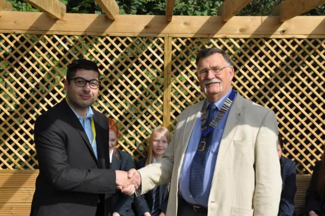 Andreas Georgiou with Retford Lions president Martin Allan