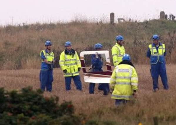 Picture shows the scene of a helicopter crash off the coast of Flamborough Head, East Yorkshire. It has been confirmed that two men died in the crash. rossparry.co.uk / Steven Schofield
