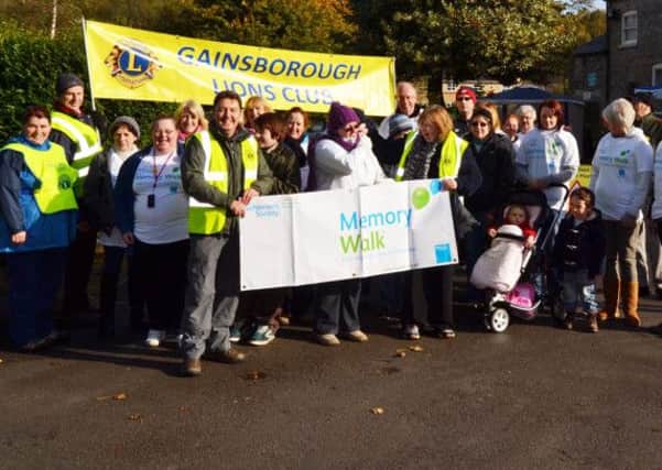 Gainsborough Lions Club's third annual Memory Walk as part of Gainsborough's month long Octoberfest to raise money for Alzheimer's Society, pictured are some of the walkers