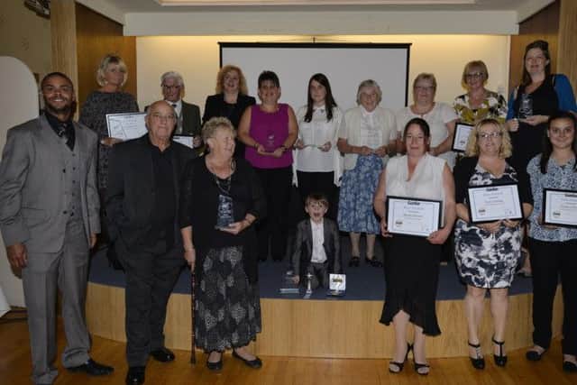 Guardian Rose Awards 2014, pictured are winners and special recognition award winners with host Danny Oakes