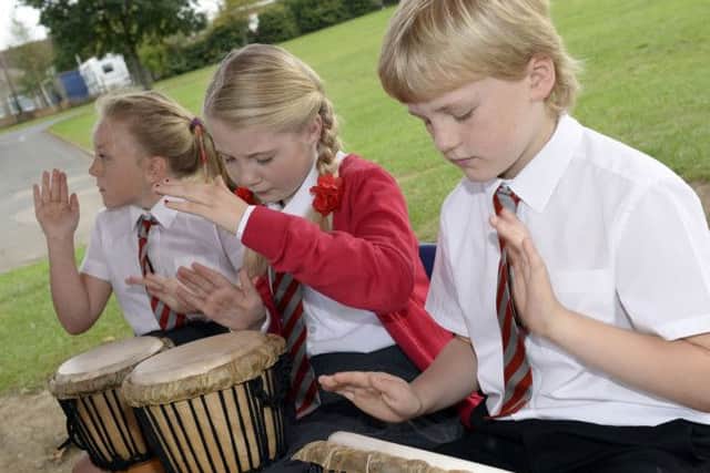 All Saints C of E Primary School have invested in a collection of African drums and children took part in a drumming workshop with Victor Scott