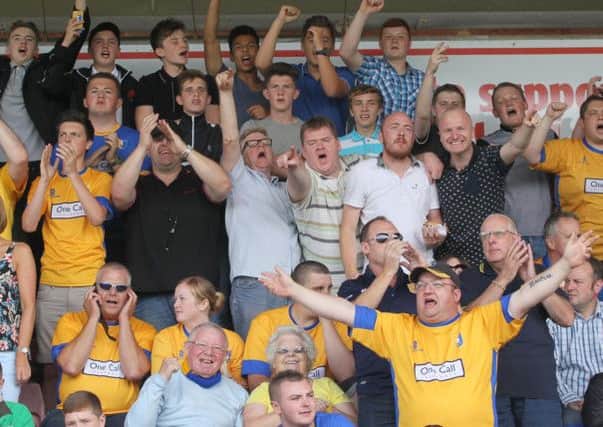 Mansfield Town fans in full voice -Pic by: Richard Parkes