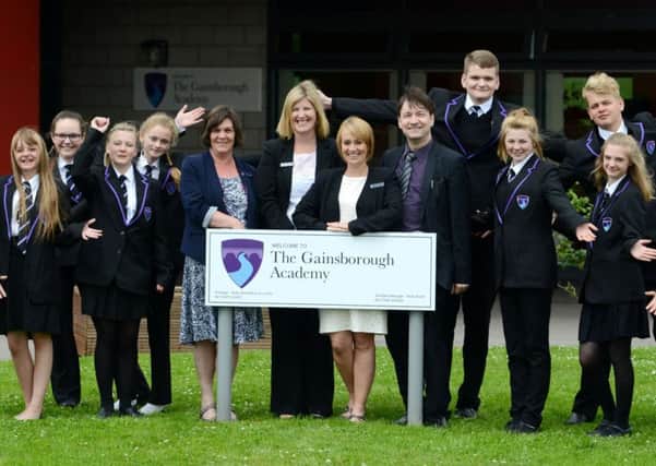Gainsborough Academy staff and pupils