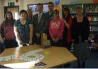 CEO of Lincoln College Group, Gary Headland, with Gainsborough College students
