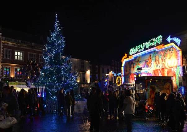 Gainsborough Christmas lights switch on