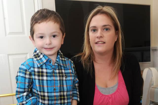 Elias Haydock, three, of Worksop with his mum Charlotte after his life changing operation. Picture: Andrew Roe