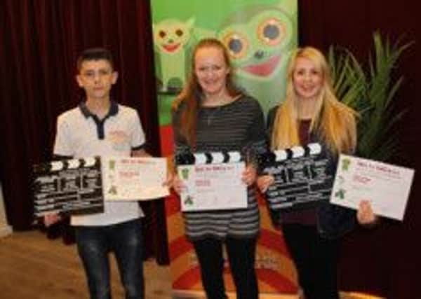 Film students with their awards