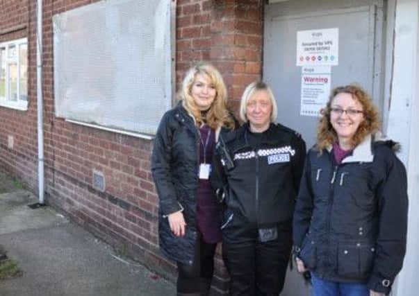 Pictured are Coun Julie Leigh, ASB Officer Debra Savage and PC Beverley Drabble