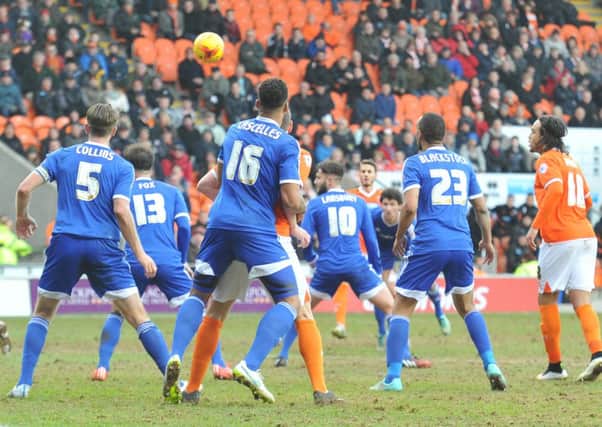 Blackpool's Andrea Orlandi scores his side's second goal against Forest