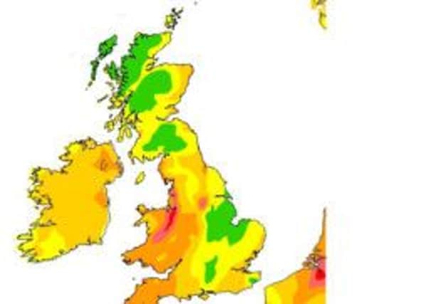 The UK Pollution Index for today (Thursday 19th March 2015)
