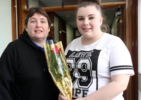 Mandy Cooper presented the Guardian Rose to her daughter Kayleigh who is a student at North Notts College. Kayleigh was nominated for helping her mum through breast cancer which inspired her to go to college and study to become a nurse.