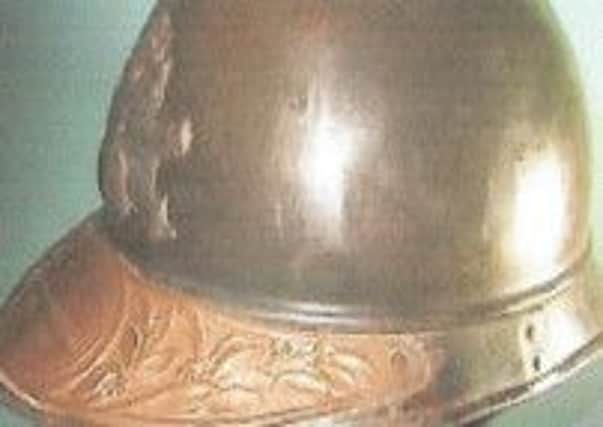 The helmet pictured is in similar appearance to the one that was stolen