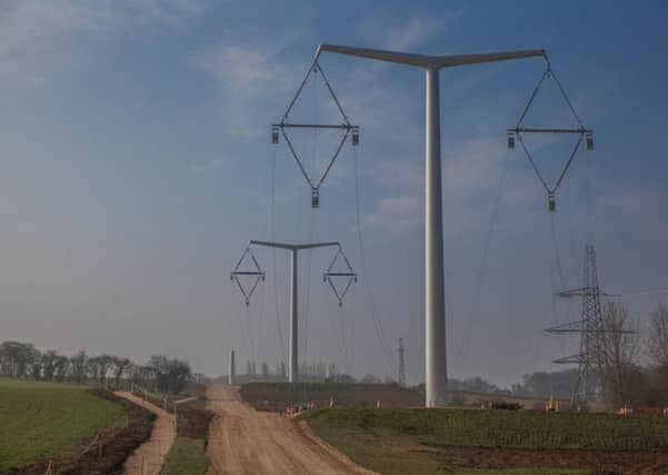 The new-look pylons at Eakring