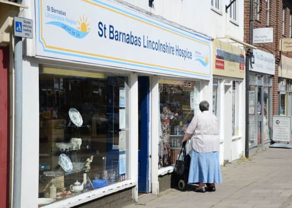 St Barnabas Lincolnshire Hospice shop on Church Street in Gainsborough G130716-1a