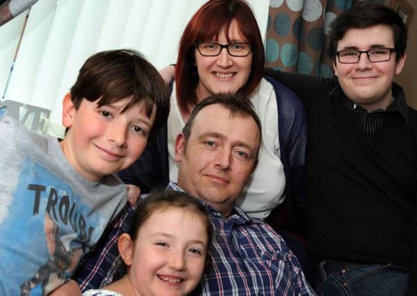 Pete and Lisa Beech with their children Rhianna 9, Rogan,11 and 16 year old Thomas pictured at their Whitwell home.