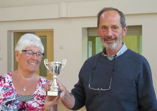 Margaret Duffy and Mike Larke won Gainsborough and District U3As Kurling Group's first competition