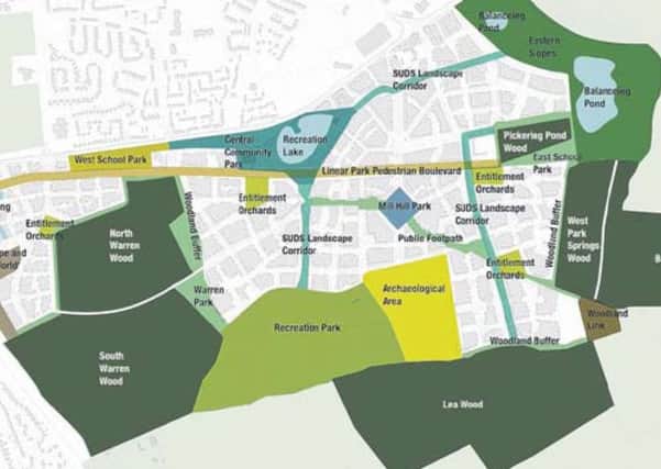 Plans for the proposed new neighbourhood south of Foxby Lane