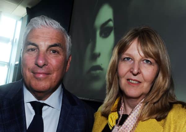 Mitch and Jane Winehouse at the Gainsborough Academy when they took their Amy Winehouse Resilience Programme to students.