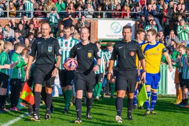 Chris Ward, left, is now a Football League assistant referee