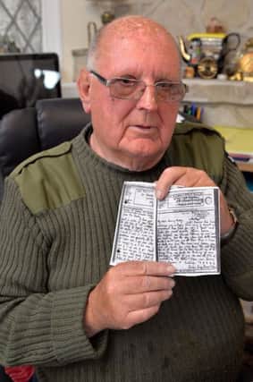 Roy Foulds pictured with letters his mother Gwen wrote to his father George after joined the army