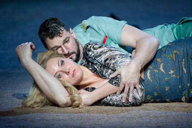 Justina Gringyte and Eric Cutler lead the cast of English National Opera's production of Carmen which is being screened live in Gainsborough next week. Picture: Alastair Muir