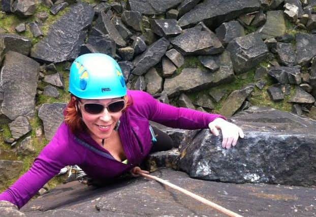 Alison Noble training for the climbing challenge in Switzerland