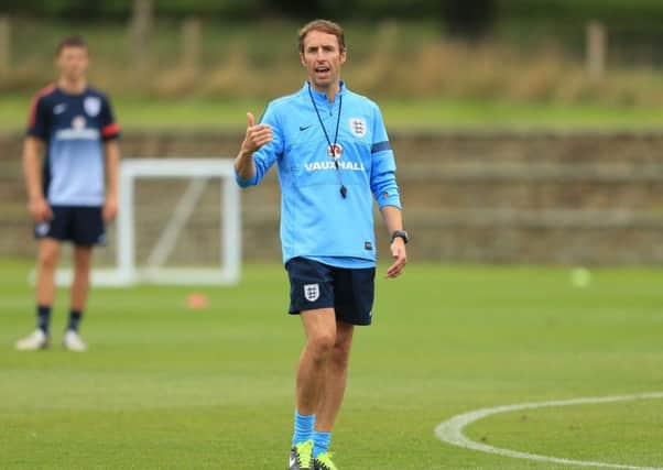 Manager Gareth Southgate during a training session at St Georges Park, Burton.