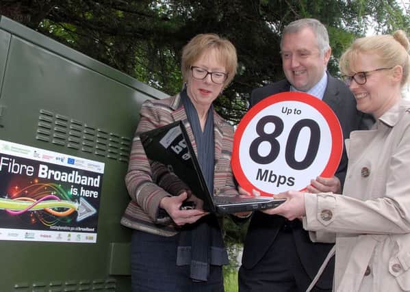 Blyth Broadband Connection
Left to Right; County Coun Diana Meale, Chairman of the Economic Development Committee and Lead for Broadband Development, Steve Henderson, Regional Director of BT Group, Coun Jo White, Bassetlaw District Council Cabinet Member for Regeneration,