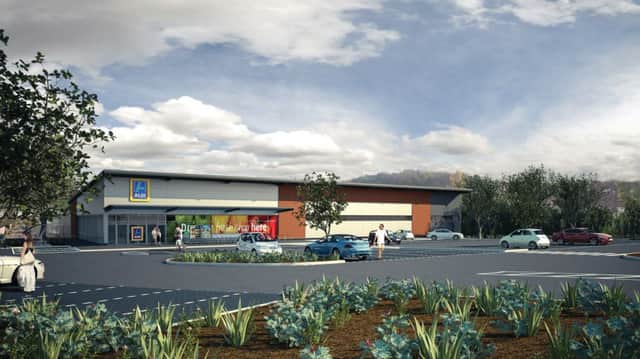 A CGI image of the new Aldi that is coming on Leeming Lane, Mansfield Woodhouse
