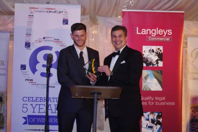 Jordan Phillips, last years Apprentice of the Year, with Gary Headland, CEO of Lincoln College Group.