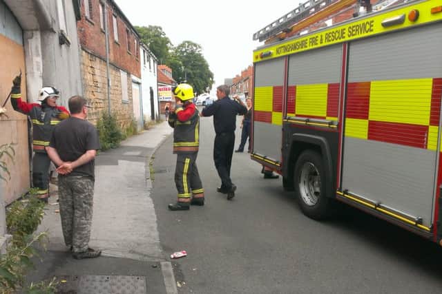 Firefighters tackle building blaze on Clarence Road in Worksop