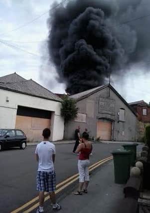 Dramatic picture of derelict building fire in Worksop on Clarence Road