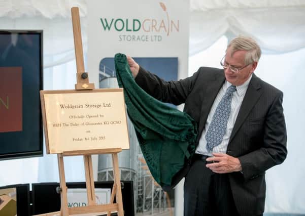 Official opening of the Wold Grain Storage  RDP funded expansion progject By HRH the Duke of Gloucester Friday 3rd July 2015.
