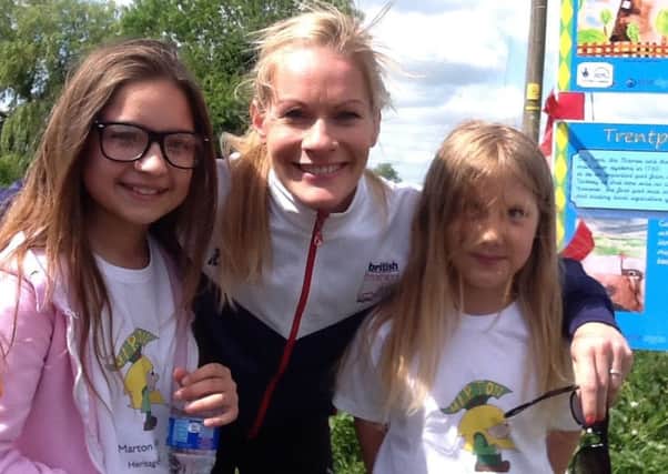 British international athlete Amy Grocock was the special guest at the opening of Marton Primary School's heritage trail