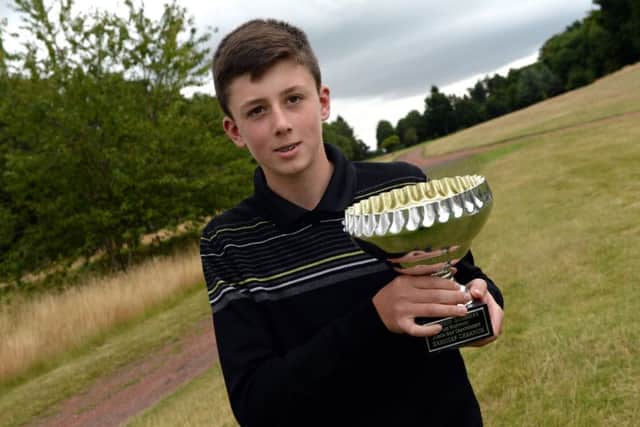 Lee Westwood Junior Championships 2015 at Worksop Golf Club. Greg Melbourne wins the Handicap Trophy