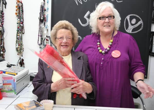 Kathleen would like to present her friend Kath with a Guardian Rose today. Kath is 86 years old and has been volunteering for Save the Children for 29 years.    Kathleen Stubbins, Kath Marple