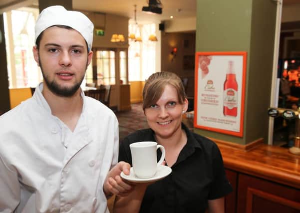NWGU - The Millhouse pub are offering our readers a free drink of tea or coffee at the Millhouse pub  L>R  Luke Wild, Nicola Bennett