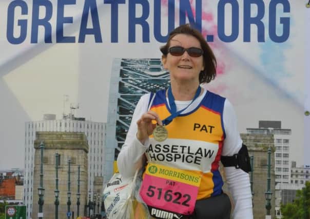 Pat Holmes, from Retford, completed the Great North Run for Bassetlaw Hopsice