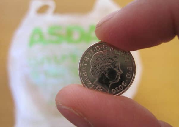 Shoppers will be charged 5p for a carrier bag from Monday