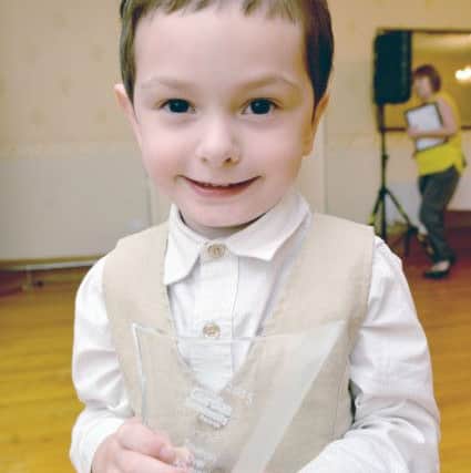 Worksop Guardian Community Awards 2015, Elias Haydock is pictured with his award