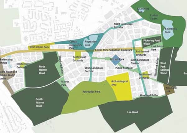 Plans for the proposed new neighbourhood south of Foxby Lane